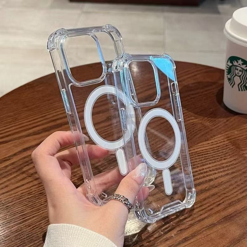 เคสป้องกันแม่เหล็กกันกระแทกโปร่งใส, เคสป้องกัน, TPU + PC เหมาะสําหรับ iPhone11-17 11/11Pro/11Pro/14/13 /12/15/16e promax รูปที่ 3