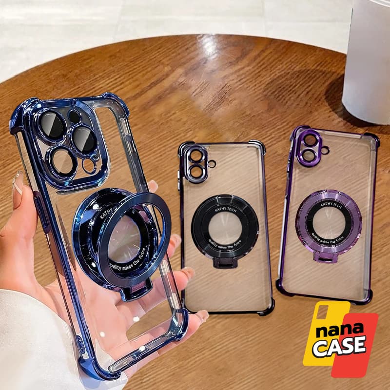 Case เคสมือถือรุ่นVivo Y03 Y03T Y18 Y04 Y29s Y19s Y29 Y39 Y100 Y200 ใสขอบเงาเลนส์กันกล้อง ขาตั้งแม่เหล็ก รูปที่ 1