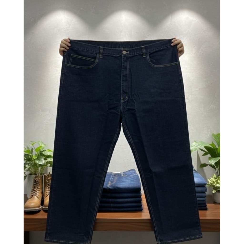 ยีนส์ผ้ายืด หุ่นหมี ผ้านิ่มไม่แข็ง เอว42"-68" รูปที่ 2