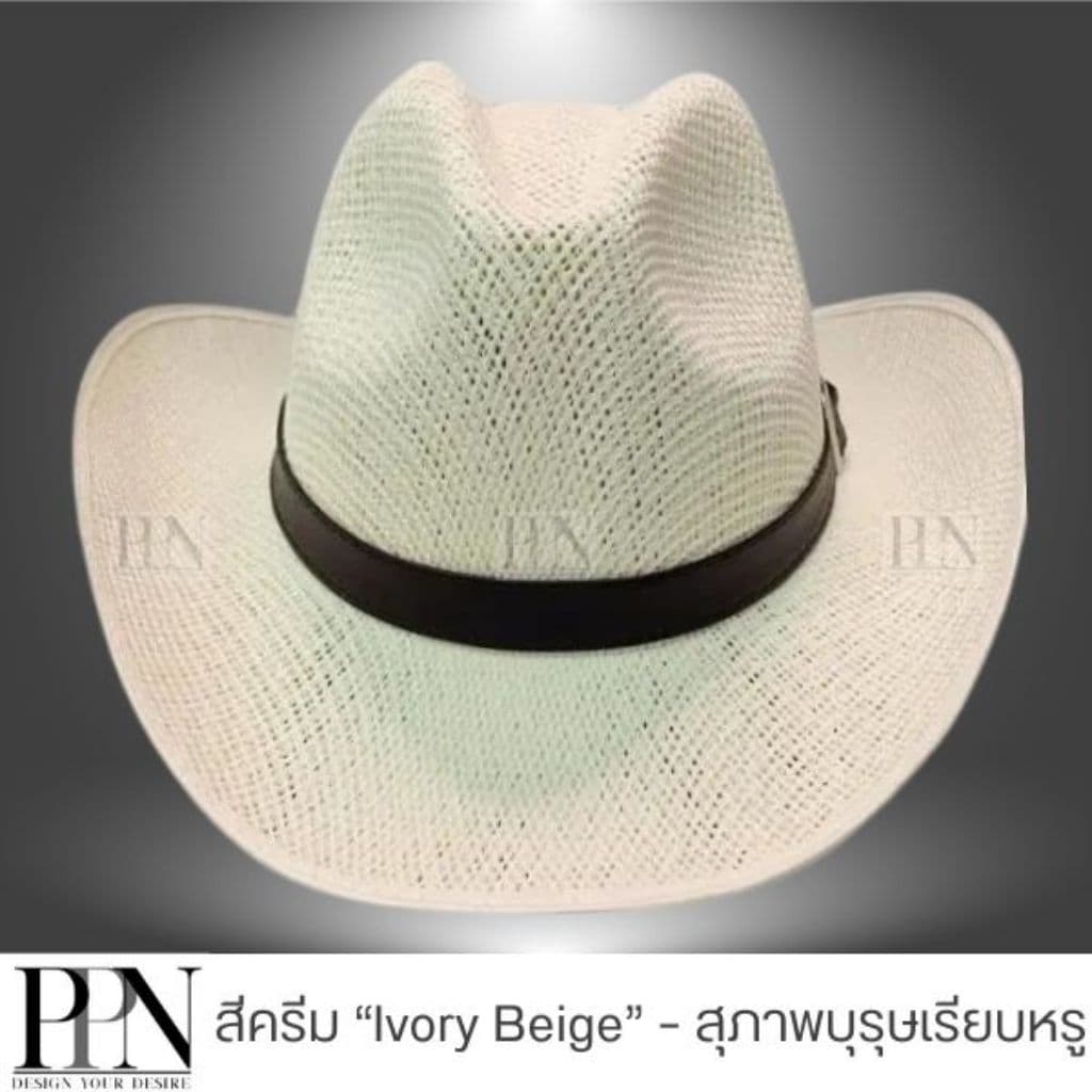 หมวกคาวบอย หมวก​แฟชั่น​ผู้ชาย หมวก​เที่ยว​ทะเล หมวก​คาวบ​อ​บยผ้า​ตาข่าย รูปที่ 7