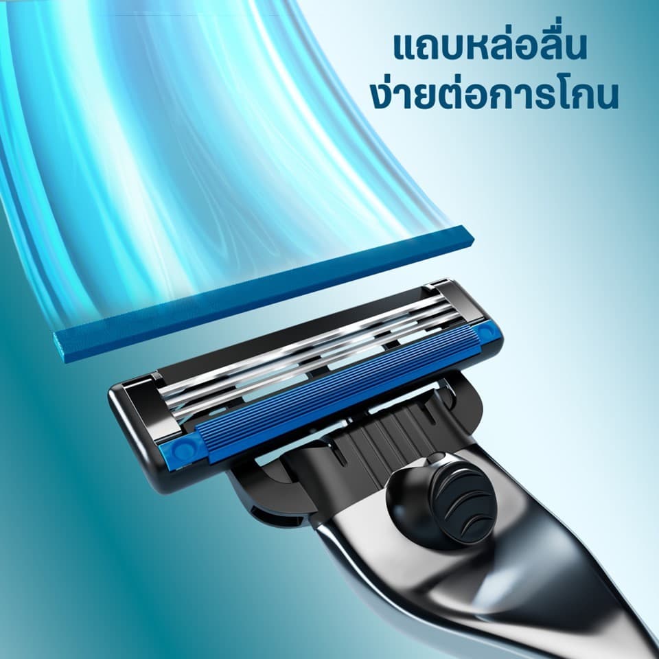 ยิลเลตต์ มัคทรี พลัส ใบมีดโกน แพ็ค 6 ชิ้น GILLETTE MACH3+ BLADE 6 CARTRIDGES REFILLS รูปที่ 5