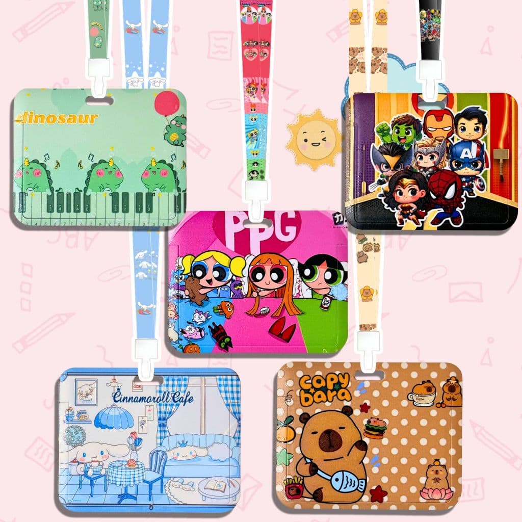 บัตรนักเรียน กรอบบัตร ซองใส่บัตรพนักงาน กรอบ ร้อมสาย ลายการ์ตูน แนวตั้ง พลาสติกอย่างดี เฟรมการ์ด รูปที่ 3
