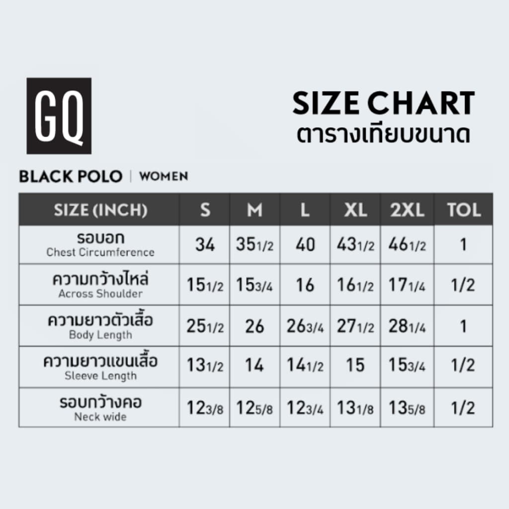 GQ Black Polo เสื้อโปโลผู้หญิงสามกระดุม สีดำคลาสสิก ใส่สบาย แมตช์ง่าย ระบายอากาศ รูปที่ 4