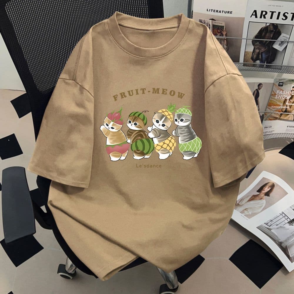 Top.basicเสื้อถูกๆเสื้อยืดOversize เสื้อสีดํา "cat big" เกาหลีสไตล์ เนื้อผ้าเกรดพรีเมียม คอกลม ใส่สบาย จัดส่งจากประเทศไ รูปที่ 2
