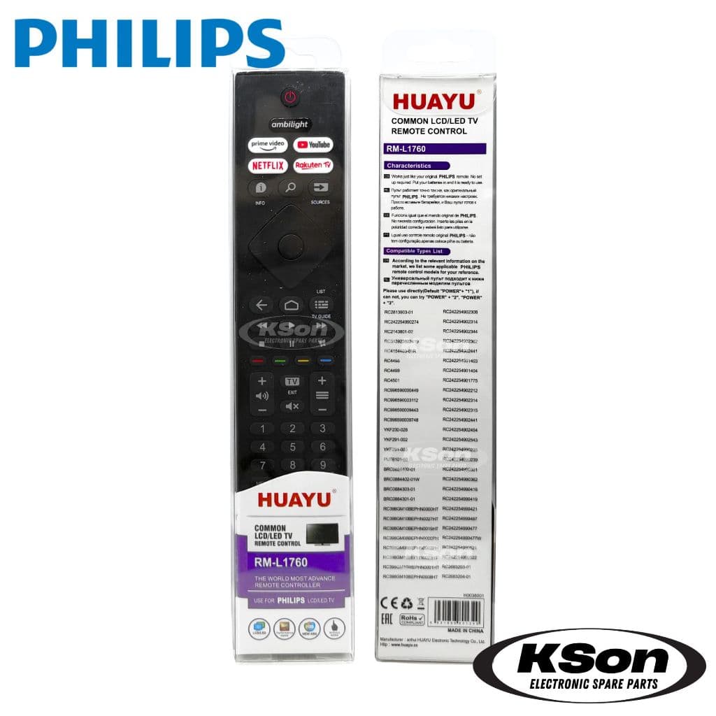 รีโมททีวี ฟิลิปส์ ใช้กับสมารท์ทีวี ฟิลิปส์ไ้ด้ทุกรุ่น Universal PHILIPS Smart TV Remote Control รุ่น RM-L1760 รูปที่ 8