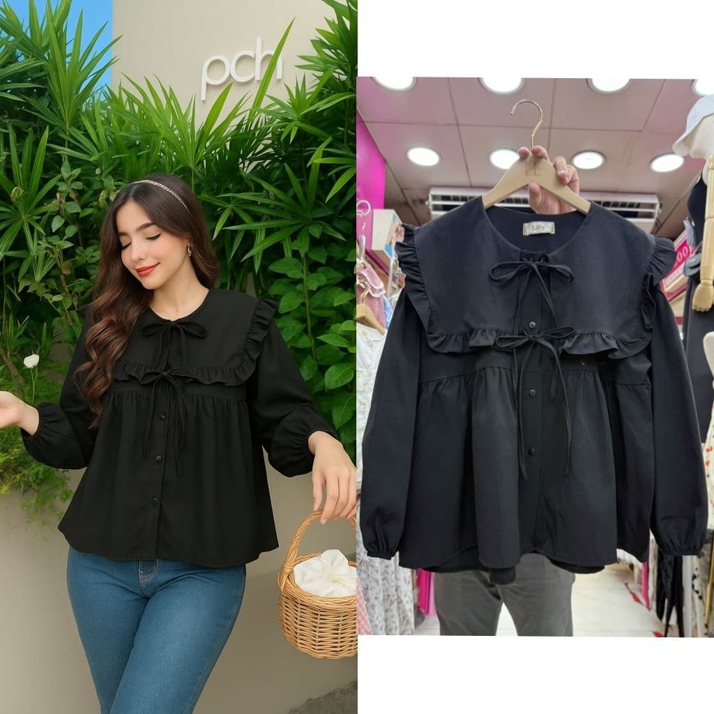 เสื้อคอบัวกระดุมหน้าอกหน้าผ้า44​ นิ้ว​ ยาว​ 23นิ้ว​​ ราคา209บาท​ เหมาะอกจริง​ 32-40นิ้ว รูปที่ 5