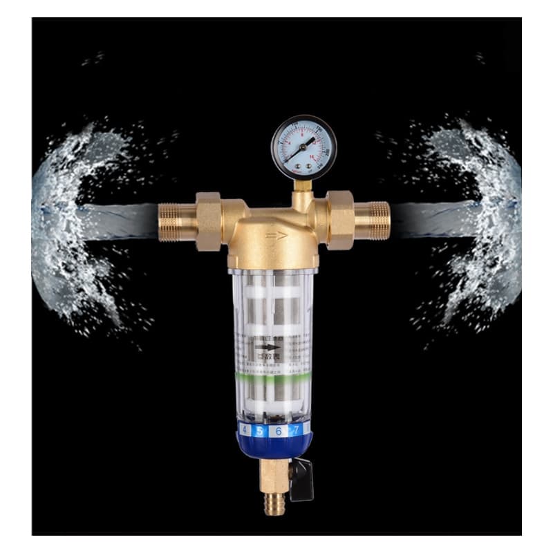 กรองน้ำ Pre-Filter Water กระบอกหนา หัวทองเหลือง เกลียวทองเหลือง1/2" 1"ขนาดเกลียว6หุน 1นิ้ว ไส้กรองสแตนเลส ล้างในตัว รูปที่ 8