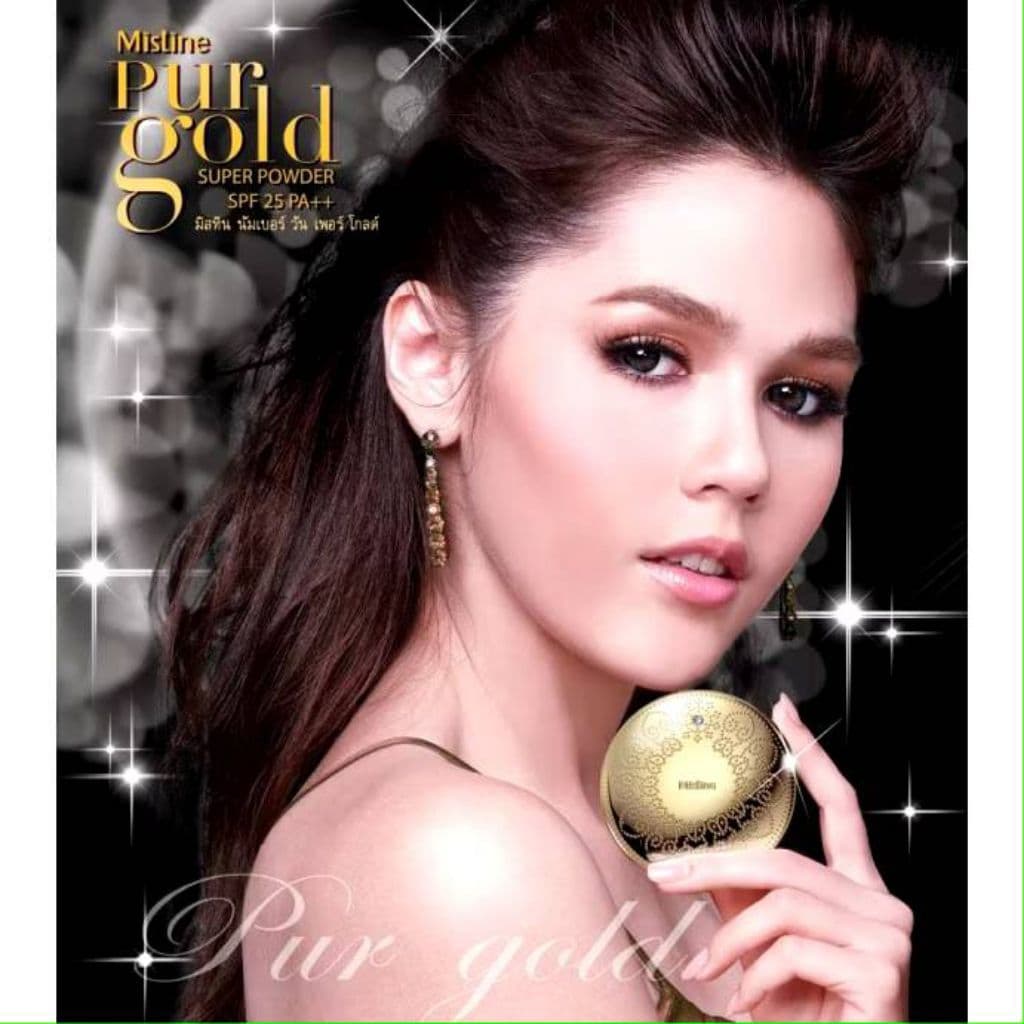 แป้งทองคำ มิสทีนแท้ นัมเบอร์วัน เพอร์โกลด์ Mistine Number One Pur Gold Super Powder SPF 25 PA รูปที่ 3