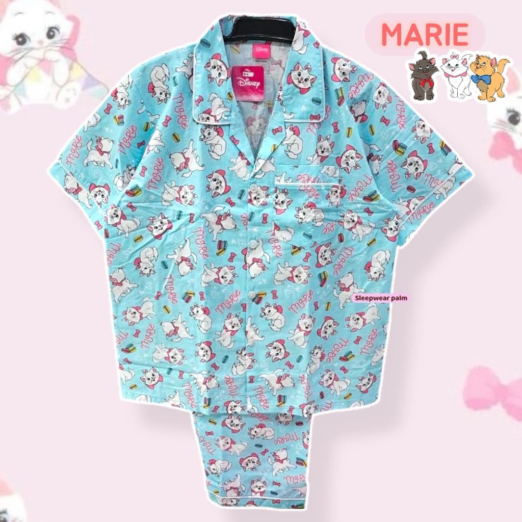 ชุดนอน Disney Marie |ผ้าคอตตอลเชิ้ต ลิขสิทธิ์แท้ รูปที่ 2