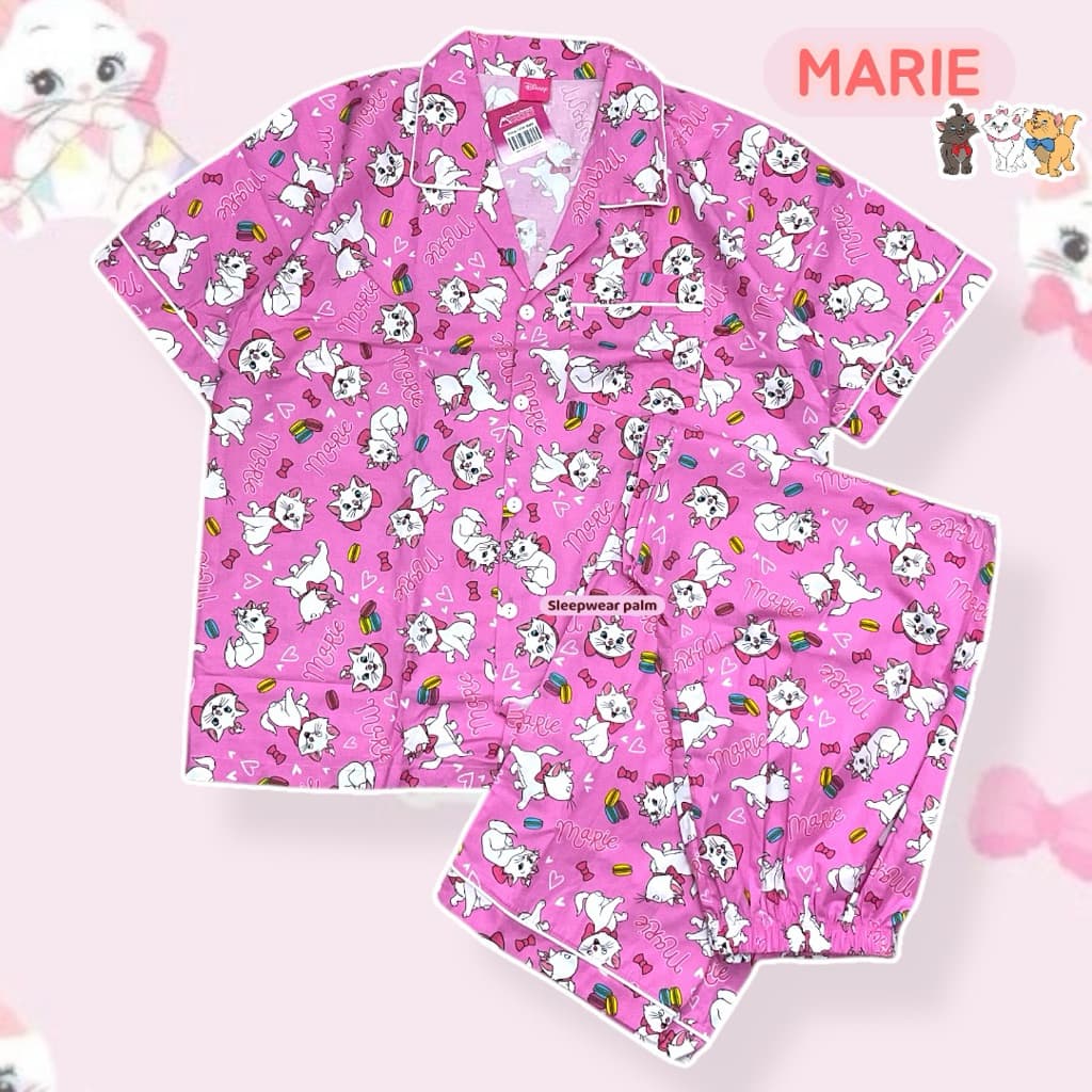 ชุดนอน Disney Marie |ผ้าคอตตอลเชิ้ต ลิขสิทธิ์แท้ รูปที่ 6