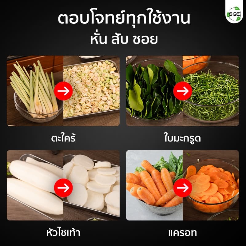 SGE เครื่องหั่นผักสายพาน รุ่น VS-SPIN ปรับขนาดหั่นได้ กำลังผลิตสูง ศูนย์ไทย สินค้า รูปที่ 6