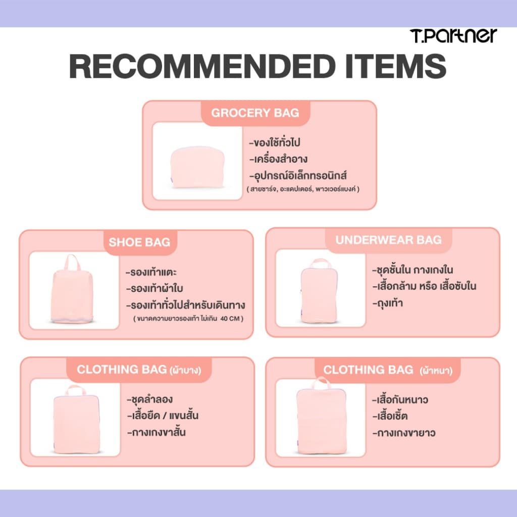TPARTNER Organize Spacesaver bag – กระเป๋าจัดระเบียบบีบอัดได้เซ็ต 5 ชิ้น กระเป๋าจัดระเบียบเพิ่มพื้นที่ให้จุได้เยอะ ทนทาน รูปที่ 6