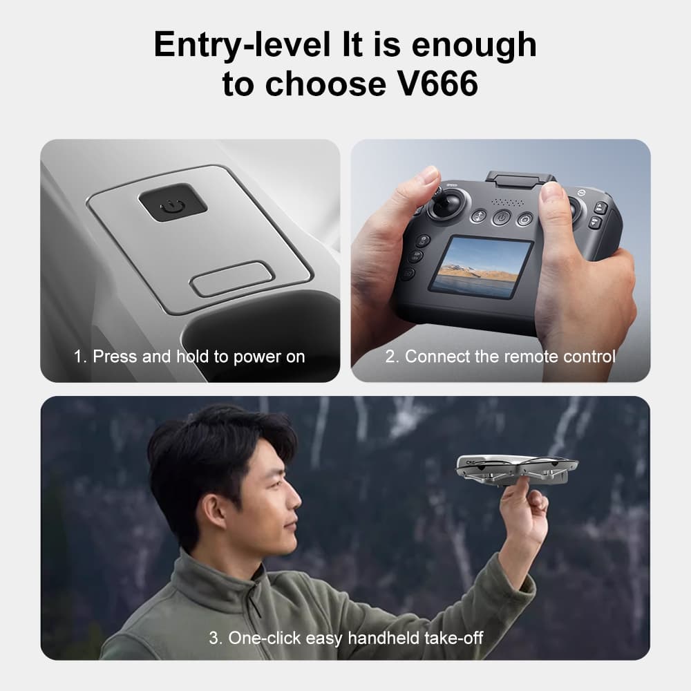 2026DJI ระดับ drone V666 โดรน drons หลบสิ่งกีดขวางได้ 360°โดรน Brushless โดรมบังคับ รีโมทพร้อ รูปที่ 4