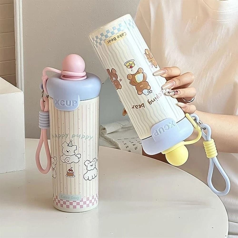 แก้วน้ำเก็บความเย็น ฟางถ้วยเก็บความร้อน 316 สแตนเลส 600ml/20oz แก้วมีฝาปิด พกพาสะดวก ลายน่ารัก ขวดน้ํา รูปที่ 8