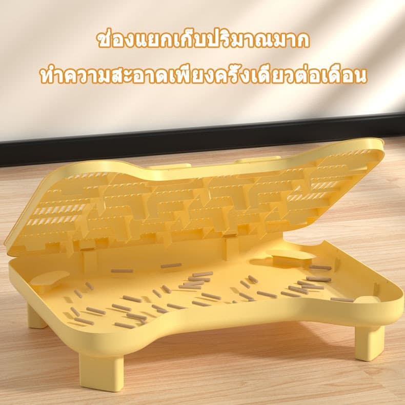 แผ่นดักทรายแมว บันไดห้องน้ำแมว 2 ชั้น ทำความสะอาดง่าย สะดวกต่อการใช้งาน ความจุขนาดใหญ่ 2IN1 ถาดรองฉี่สุนัข พรมดักทรายแมว รูปที่ 8