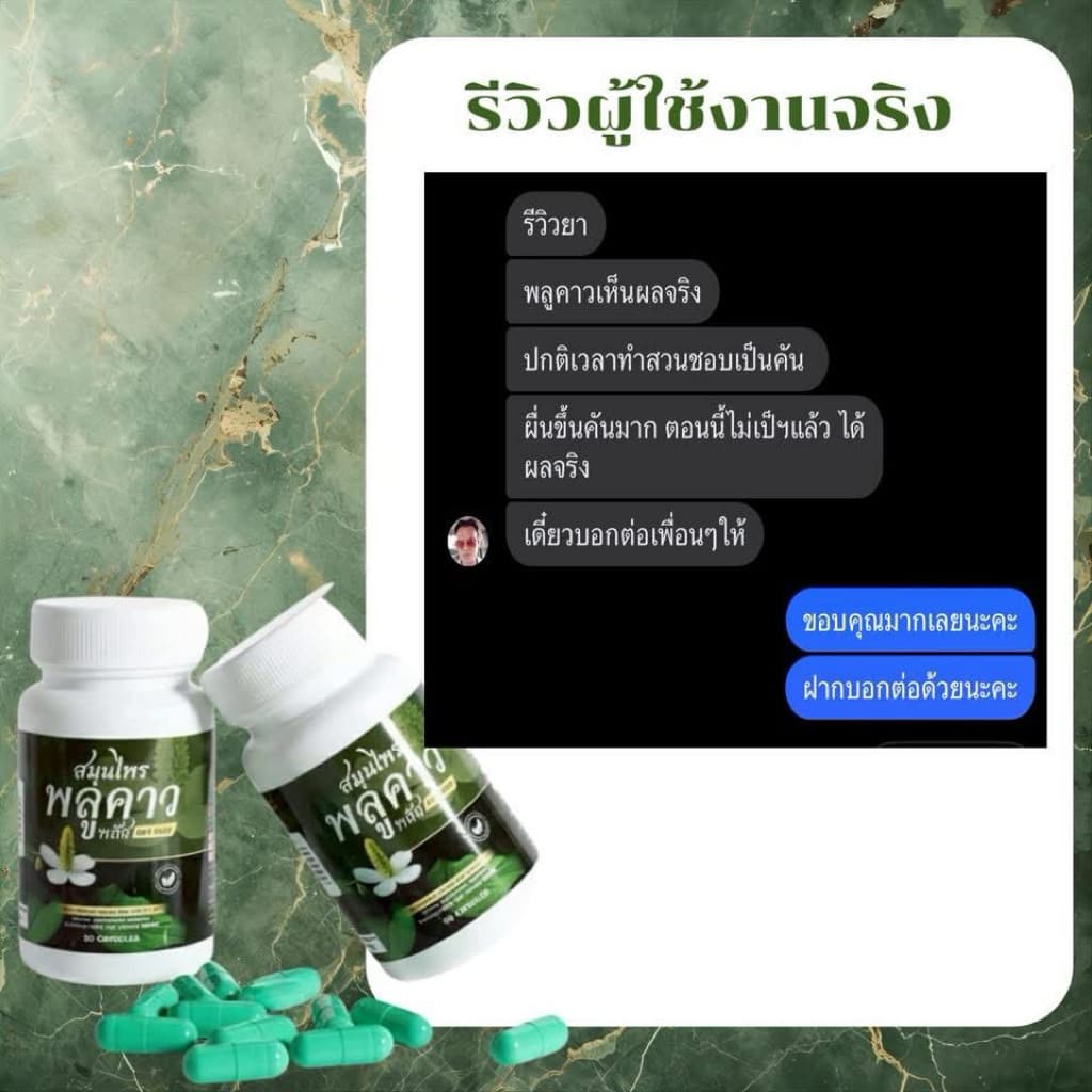 Plukaow plus พลูคาวพลัส ศรุดา 1 กป 50 แคป รูปที่ 5