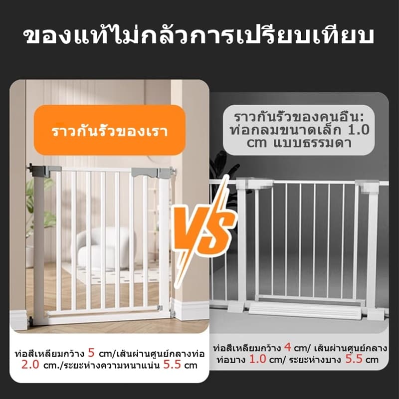 ที่กั้นบันได ประตูกั้นบันได ไม่ต้องเจาะผนัง ปลอดภัย ไม่มีกลิ่นระคาย สำหรับเด็กและสัตว์เลี้ยง76-124cm รูปที่ 2