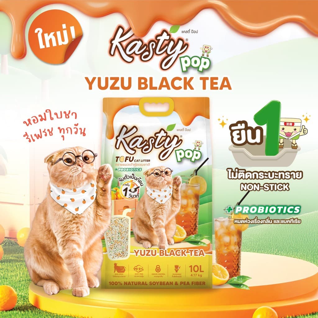 Kasty pop แคสตี้ป๊อป ทรายแมวเต้าหู้ ไร้ฝุ่น ไม่ติดกะบะทราย ทำจากถั่วเหลือง รูปที่ 4