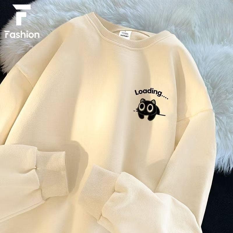 ฮิตมาก! เสื้อกันหนาวคอกลม Unisex สำหรับผู้ชายและผู้หญิง เนื้อผ้าดี ไม่ลีบ ไม่ย้วย กันหนาวได้พอเหมาะ