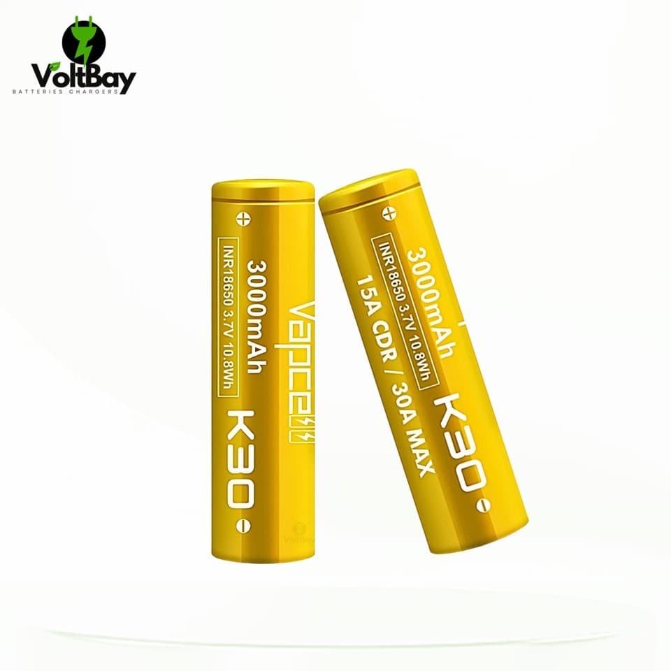 ถ่านชาร์จ Vapcell สีทอง รุ่น 18650 K30 3000mAh 3.7V 15A/30A รูปที่ 5