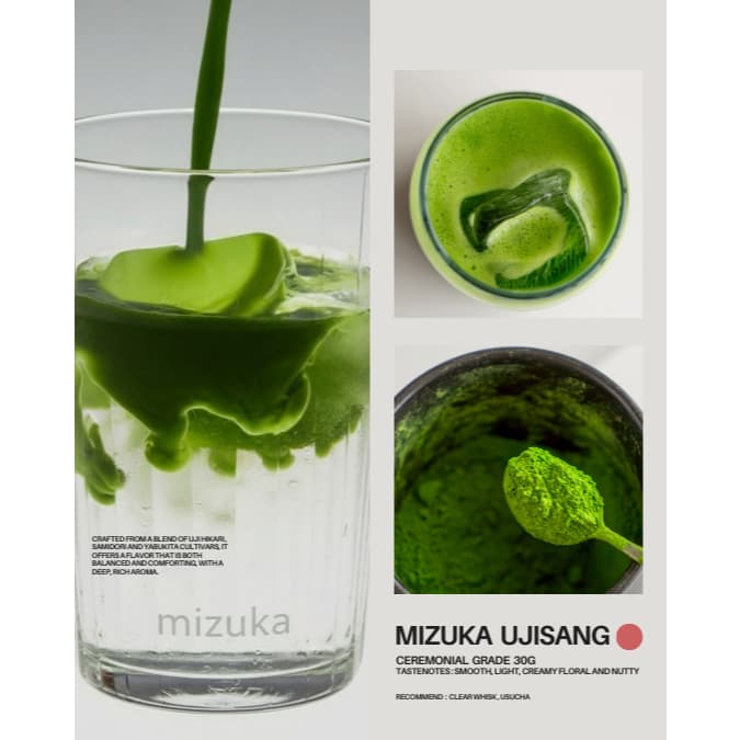 MIZUKA UJISANG Matcha ผงมัทฉะ เกรดพิธีการ นำเข้าจากญี่ปุ่น100% ครีมมี่+ดอกไม้+ถั่วลัคชูว์ 30 กรัม รูปที่ 3