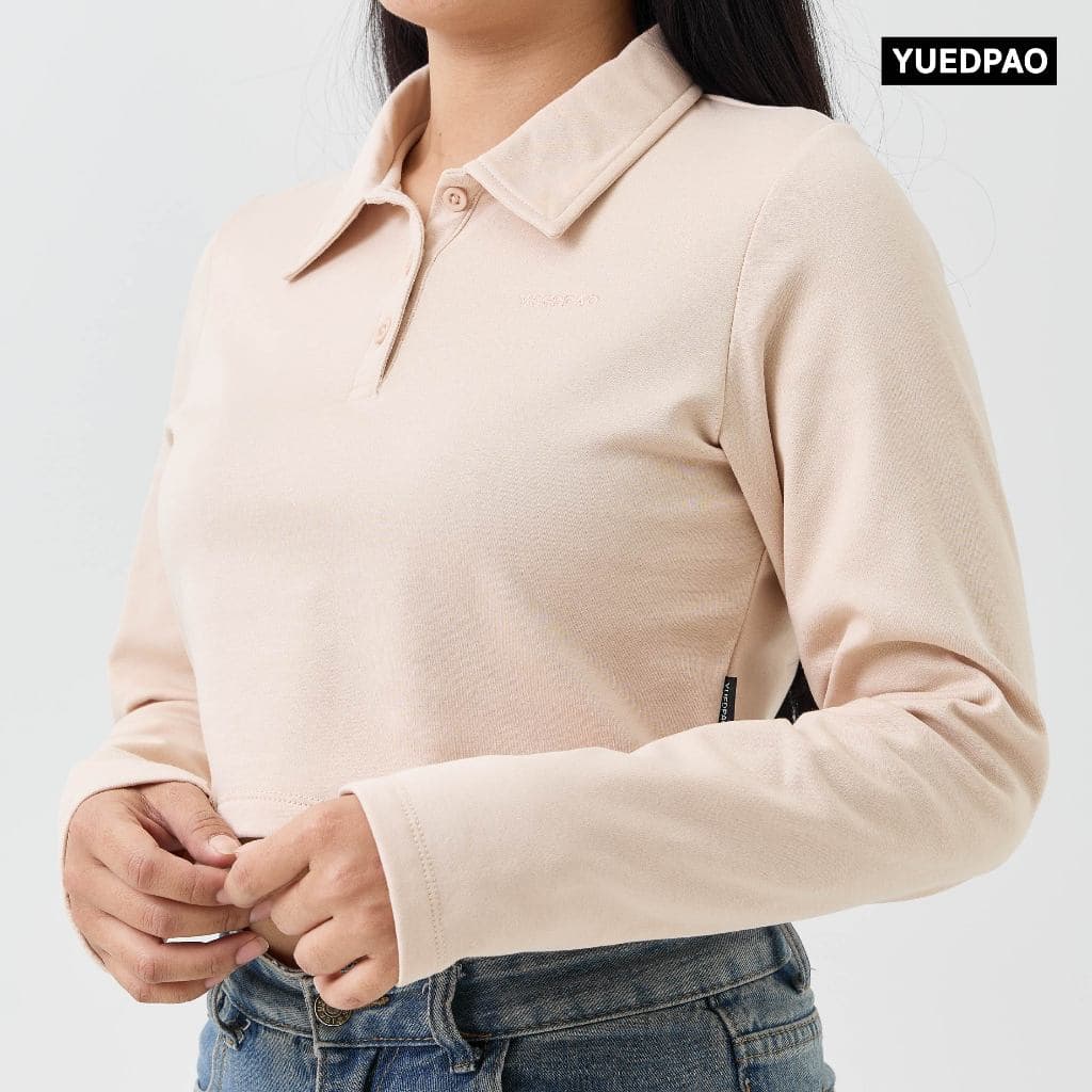 Yuedpao Polo Crop - Fleece Air Flow Collection in 2025 เสื้อครอปแขนยาว โปโล เสื้อเเขนยาว Sweater รูปที่ 9