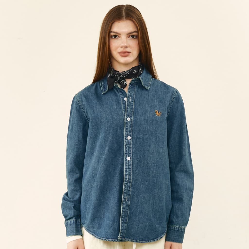 Bemingtop1089 -BMG Denim Classic Shirt - เสื้อเชิ้ตเดนิมทรงคลาสสิกใส่ได้ทุกโอกาส รูปที่ 3