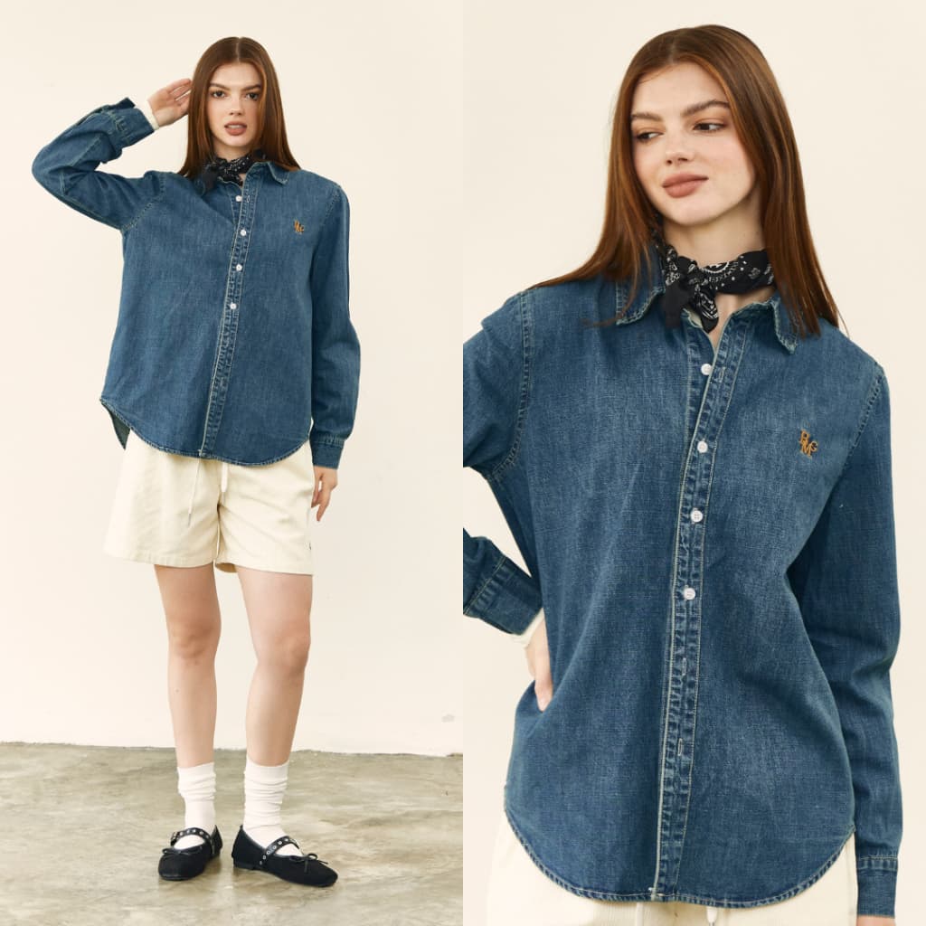 Bemingtop1089 -BMG Denim Classic Shirt - เสื้อเชิ้ตเดนิมทรงคลาสสิกใส่ได้ทุกโอกาส รูปที่ 6