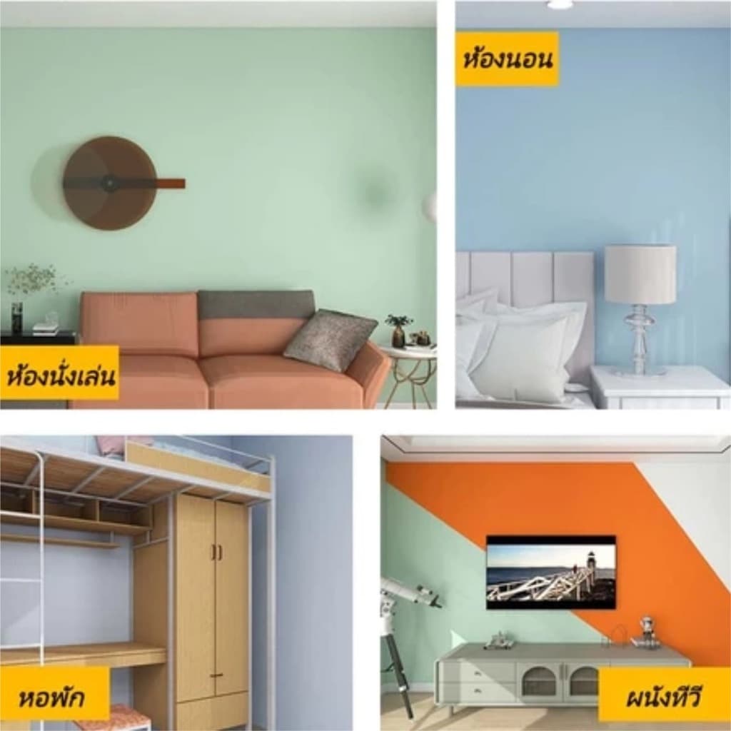 วอลเปเปอร์ติดผนัง สีพาสเทล กันน้ำ วอลเปเปอร์สีพื้น มีกาวในตัว 60×300cmสติ๊กเกอร์ตกแต่งห้อง Wallpaper pvc รูปที่ 8