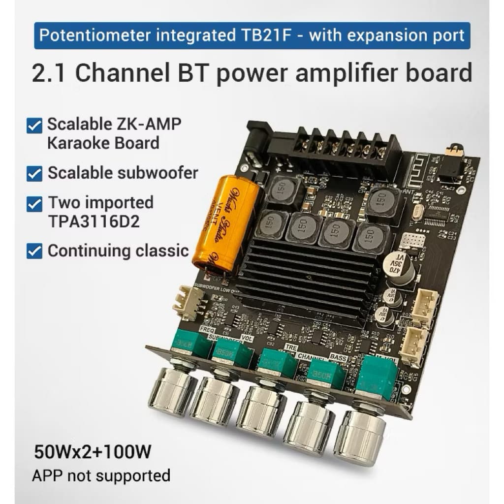ZK-TB21F ย้ายสายโรงงาน กำลังขับ50+50+100วัตต์ บลูทูธ5.0 รูปที่ 2