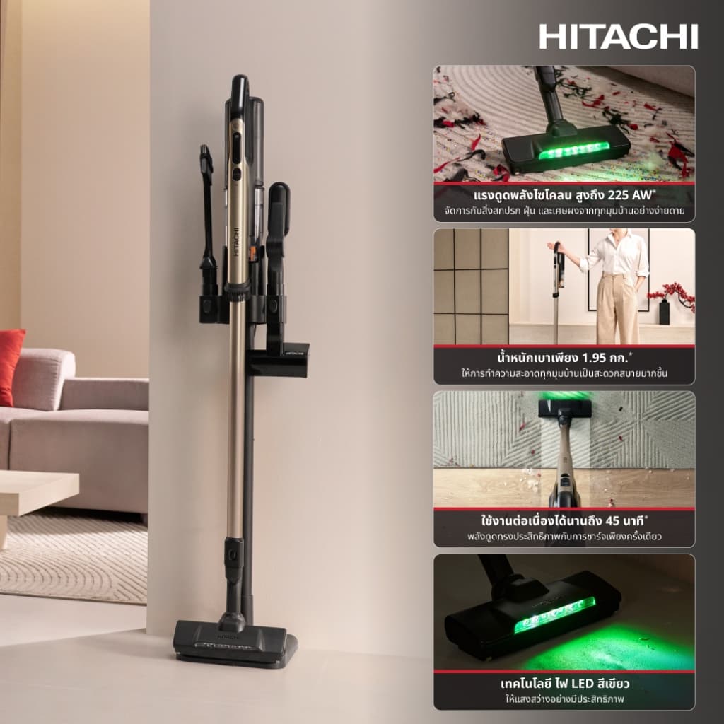 Hitachi ฮิตาชิ เครื่องดูดฝุ่นชนิดไร้สาย 550 วัตต์ 1.95 กก รุ่น PV-XH4PCGCTH / Wet & Dry 550 วัตต์ PV-XHW4PCGCTH รูปที่ 4