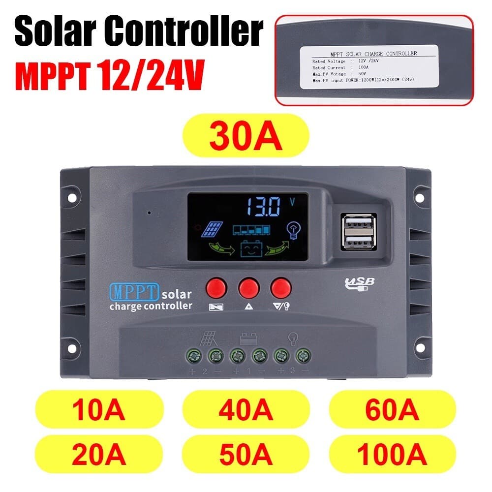 รุ่นอัพเกรด MPPT ชาร์จเจอร์ ชาจเจอร์โซล่า 12v24v โซล่าชาร์เจอร์ โซล่าคอนโทรลเลอร์ แผงควบคุมพลังงานแสงอาทิตย์แบบ ชาตเ รูปที่ 3
