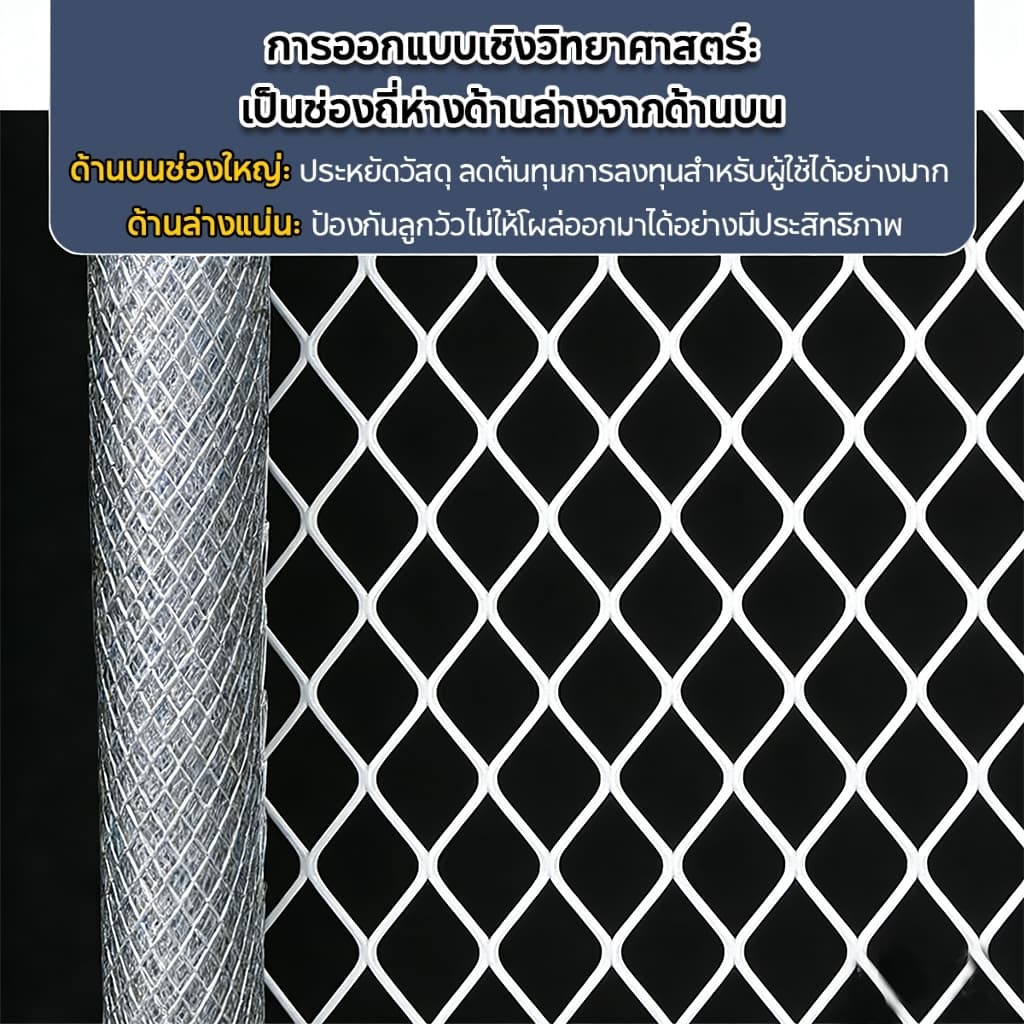 รับประกัน 50ปี+รั้วถักปม รั้วตาข่ายแรงดึง ยาว10เมตร ไม่เกิดสนิม ลวดตาข่ายถักปม ลวดล้อมคอกม้า วัว แพะ ตาข่าย รูปที่ 3
