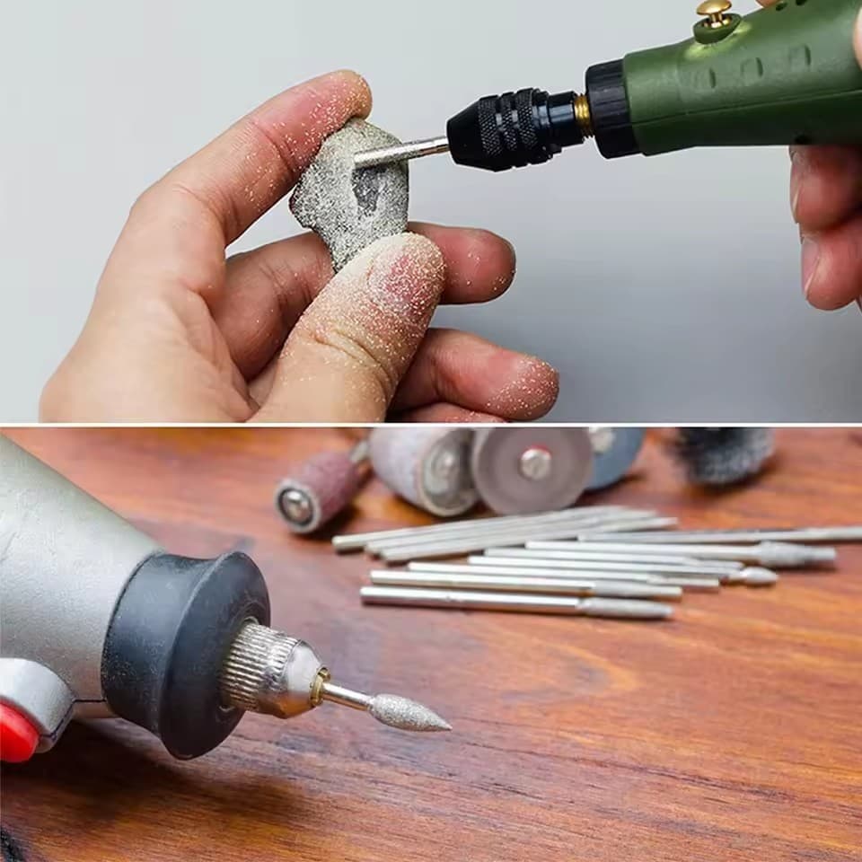 ชุดดอกหัวเจียรเพชร 30 ชิ้น แกน 3mm สำหรับเครื่องเจียรไฟฟ้า ดอกแกะสลัก หินอ่อน แก้ว เซรามิก งานจิวเวอร์รี่ รูปที่ 8