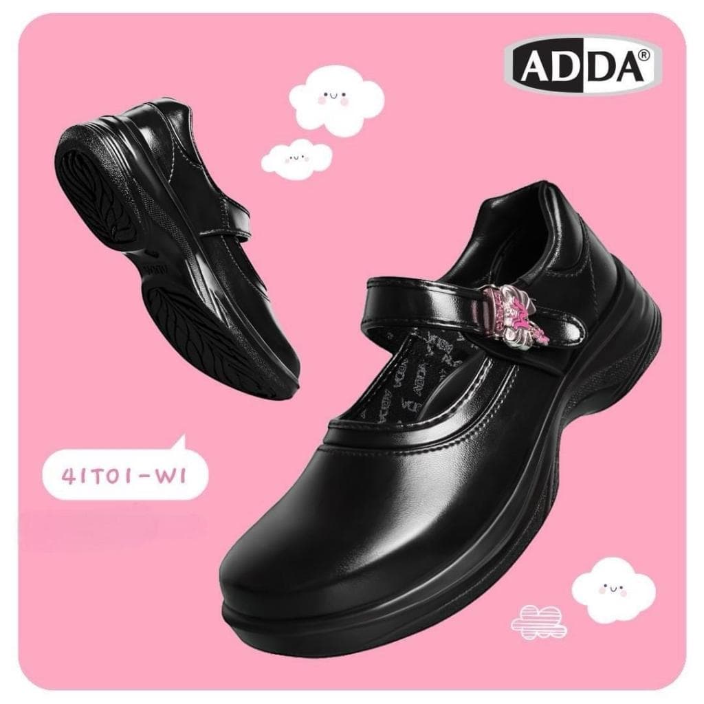 รองเท้านักเรียนหนังดำผู้หญิง ADDA ** รุ่น wink 41T01 เบานุ่มพิเศษ วัสดุพื้นจาก PU ใส่สบาย มีกล่อง รูปที่ 5