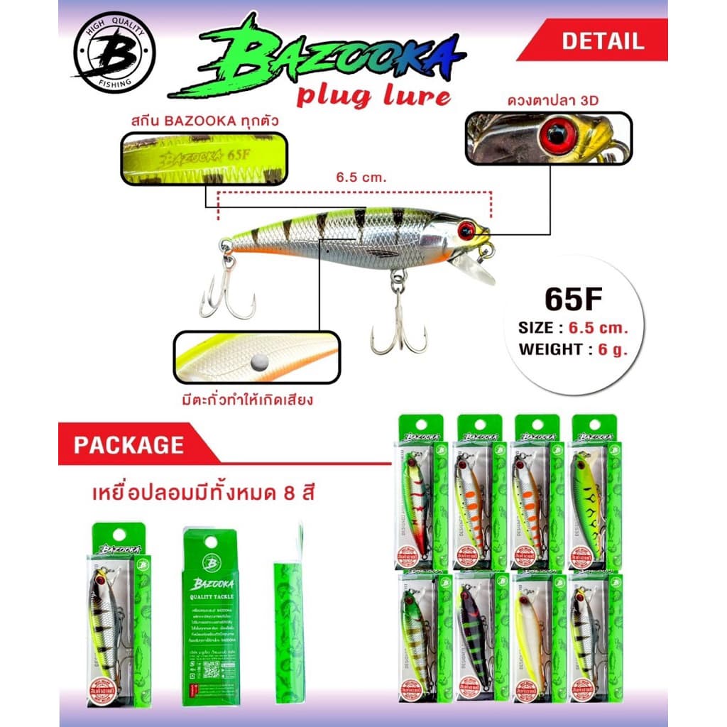 เหยื่อปลอมBAZOOKA CTV 65F รูปที่ 2