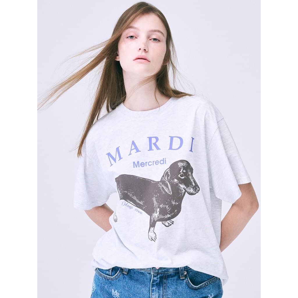 Mardi Mercredi Tshirt Ddanji (Light Beige, Ivory Pink, White Tangerine, Grey White, Oatmeal Taupe, Ivory Pink) รูปที่ 3