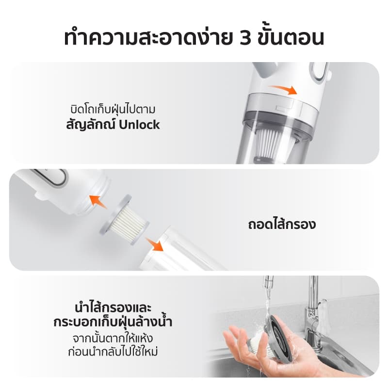 SCE เครื่องดูดฝุ่น Dust VC-A 16000Pa 500W HEPA 5 ชั้น รุ่น Dust VC-A รับประกันศูนย์ 2 ปี รูปที่ 4