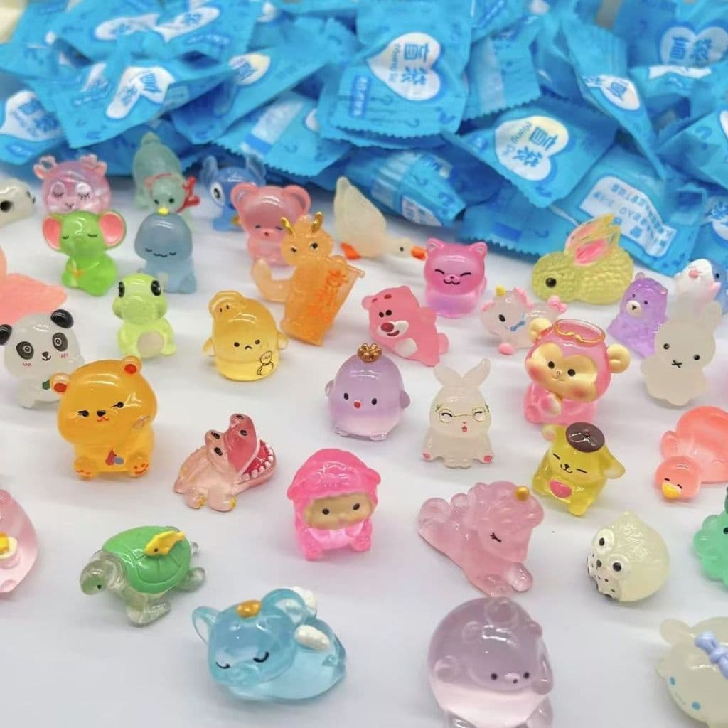 สัตว์จิ๋วสุดน่ารัก 50 ตัว กล่องสุ่มเรืองแสงในที่มืด คละแบบ ของเล่นสัตว์การ์ตูนสมจริงสำหรับเด็ก รูปที่ 5
