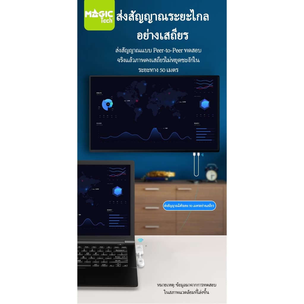 MAGICTECH อุปกรณ์แชร์หน้าจอมือถือบนทีวี HDMI TO USB/TYPE-C รับสัญญาณได้ถึง 50 เมตร รุ่น CS5/CS6/CS7 รูปที่ 8