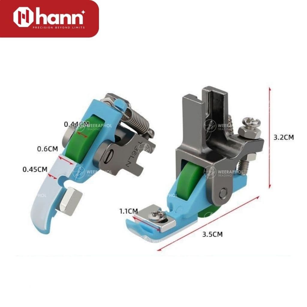 HANN ตีนผีล้อซิปซ่อนอเนกประสงค์ T36LN สำหรับจักรเย็บอุตสาหกรรม สามารถปรับขนาดตามฟันซิปได้ รูปที่ 4