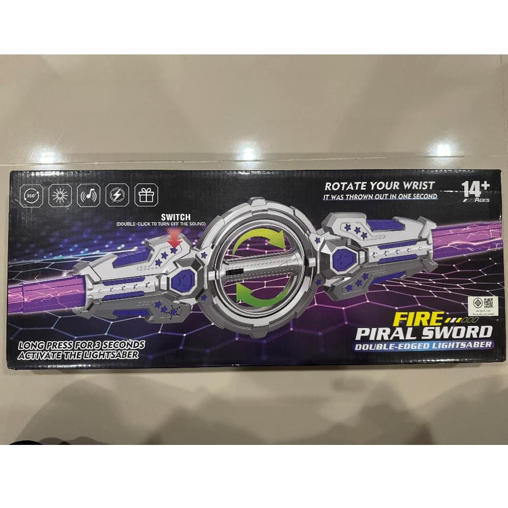 ดาบเลเซอร์ของเล่นของขวัญ เด็กดาบหมุน 7 สี LED Light Boy toys ชาร์จได้ ดาบของเล่นเด็ก เสียงการต่อสู้ รูปที่ 3