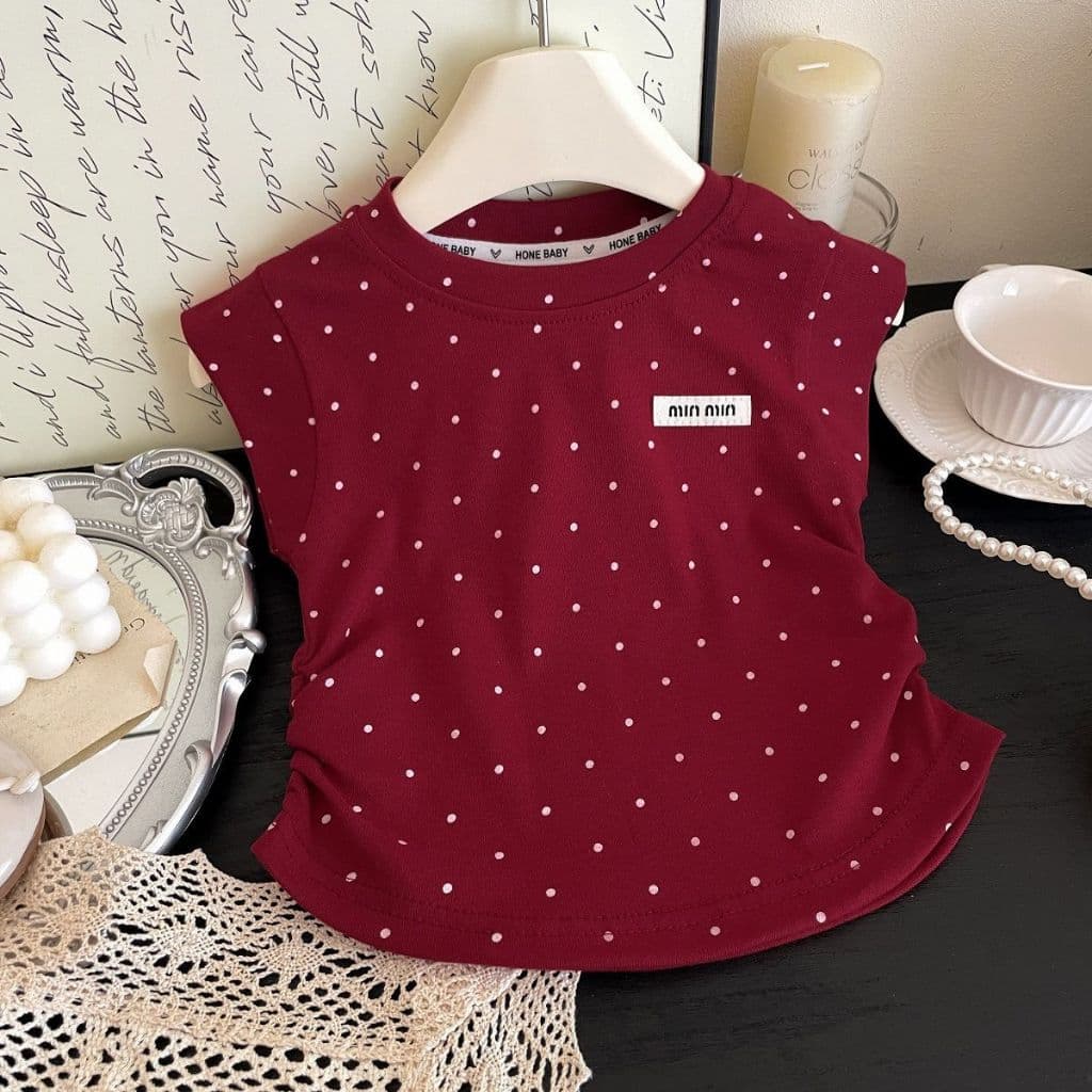เสื้อเด็กแขนกุด ลาย Polka Dot สไตล์เกาหลี รูปที่ 5