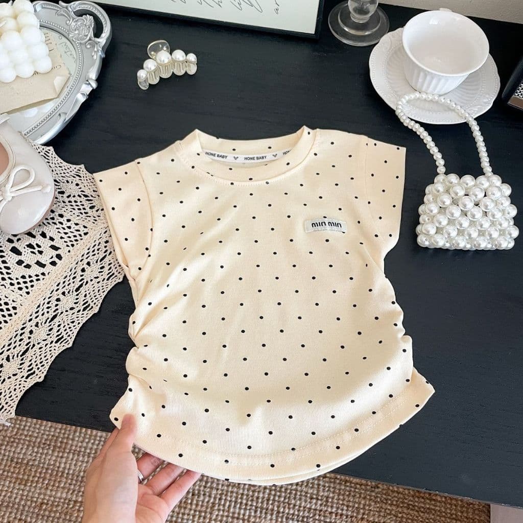 เสื้อเด็กแขนกุด ลาย Polka Dot สไตล์เกาหลี รูปที่ 6