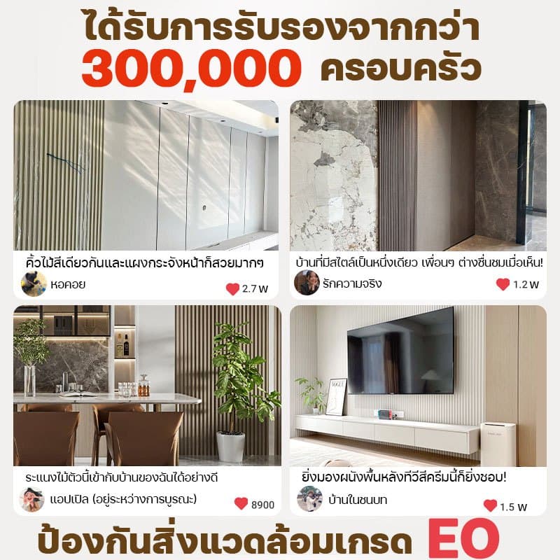 แข็งแรงทนทานยิ่งขึ้น ไม้ระแนงเทียม WPC ยาว1m/2m/3m ตกแต่งผนัง กันน้ำและกันคราบ ทนไฟและสารหน่วงไฟ ระแนงไม้เทียม ติดผนัง รูปที่ 8