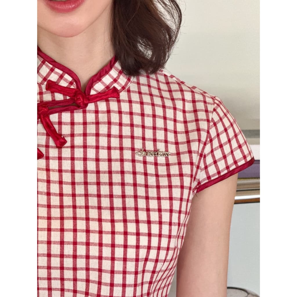 Choosedress A4679 Chu Qipao Top เสื้อตรุษจีนแขนสั้น ตรุษจีน 2026 ปีเสือ รูปที่ 7