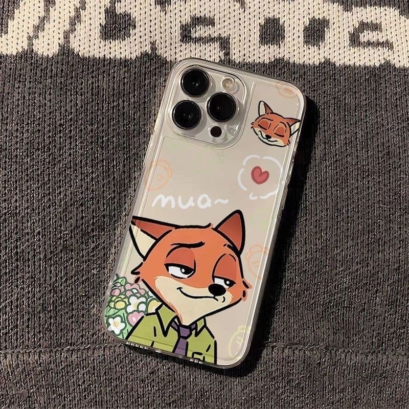 สินค้า ! ลาย Nick & Judy จาก Zootopia เคส iPhone 17/16/15/14/13/12/11/XS/7/8 คู่รัก IP เต็มไปด้วยความรัก รูปที่ 4