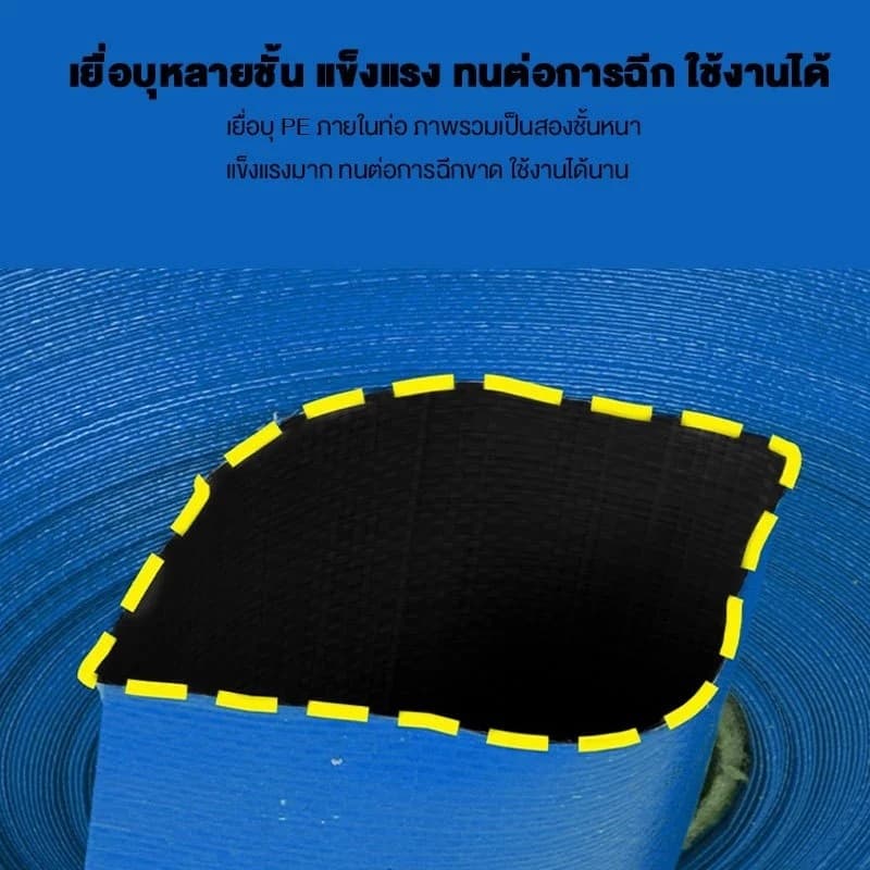 สายส่งน้ำ สายส่งน้ำสีฟ้า สายส่งน้ำPE เคลือบสองหน้า 2นิ้ว 3นิ้ว 4นิ้ว 10ม. 50ม.และ100ม. อุปกรณ์เกษตร รูปที่ 7