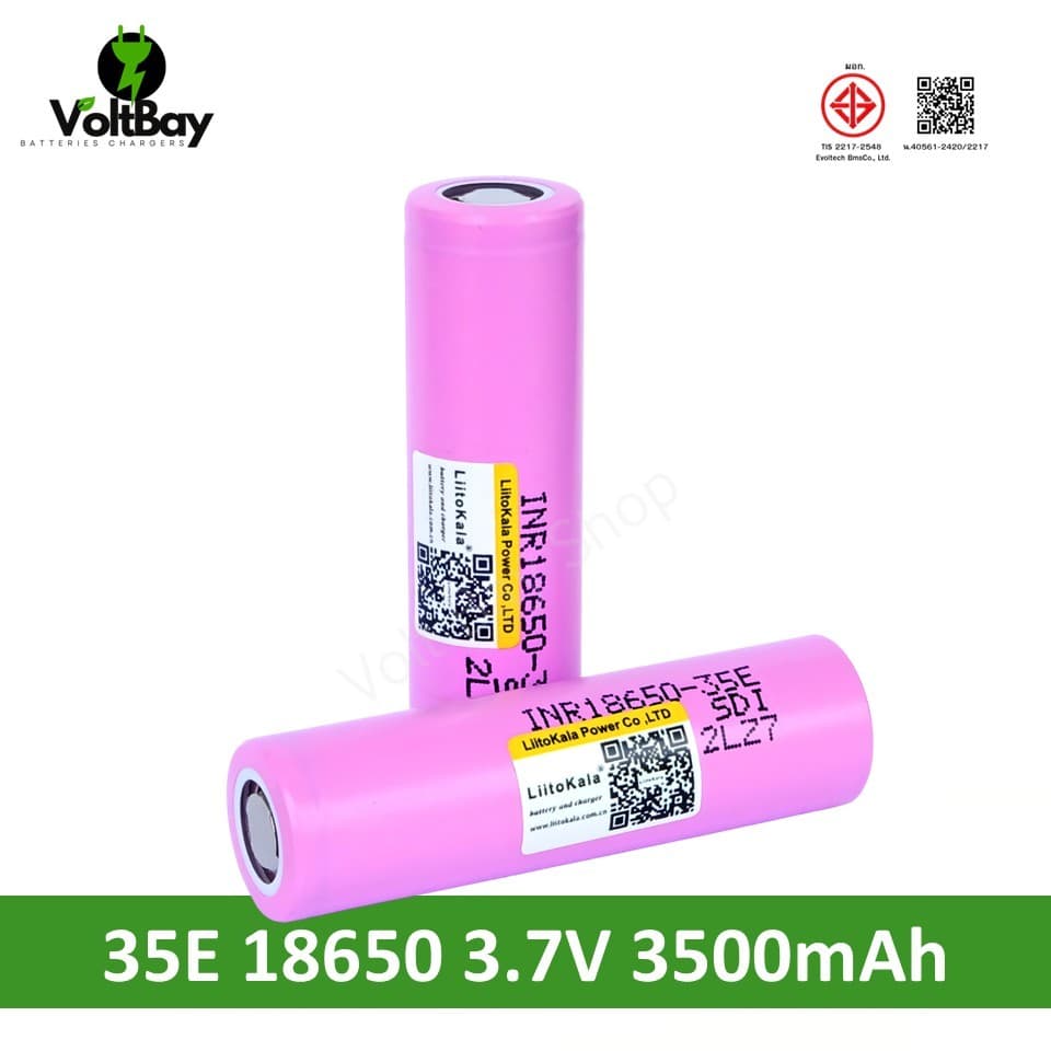 35E ถ่านชาร์จ 18650 3.7V 3400mAh 10A ความจุเต็ม จัดโปรลดราคา ถูกสุดๆ รูปที่ 1