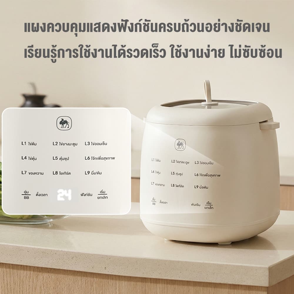 CAMEL หม้อต้มไข่ไฟฟ้า ต้มได้ 9 ฟอง 9 โหมด จอสัมผัส ตั้งเวลา 24 ชม. ควบคุมอุณหภูมิ ตัดไฟอัตโนมัติ รูปที่ 3